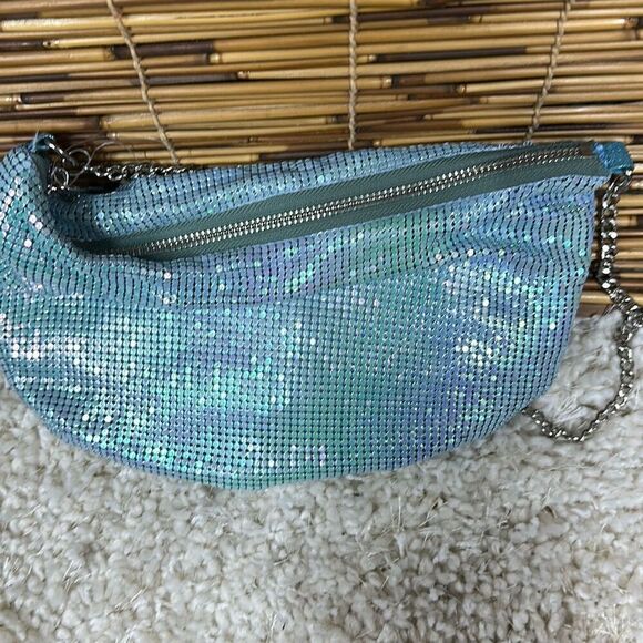 Aqua Small Mesh Baguette Shoulder Bag - 100% Exclusive - Picture 2 of 2